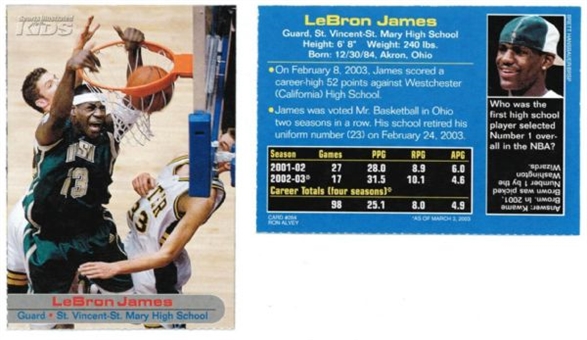 Lot of (500) 2003 LeBron James SI for Kids Issue with Lebron Rookie Card Inside